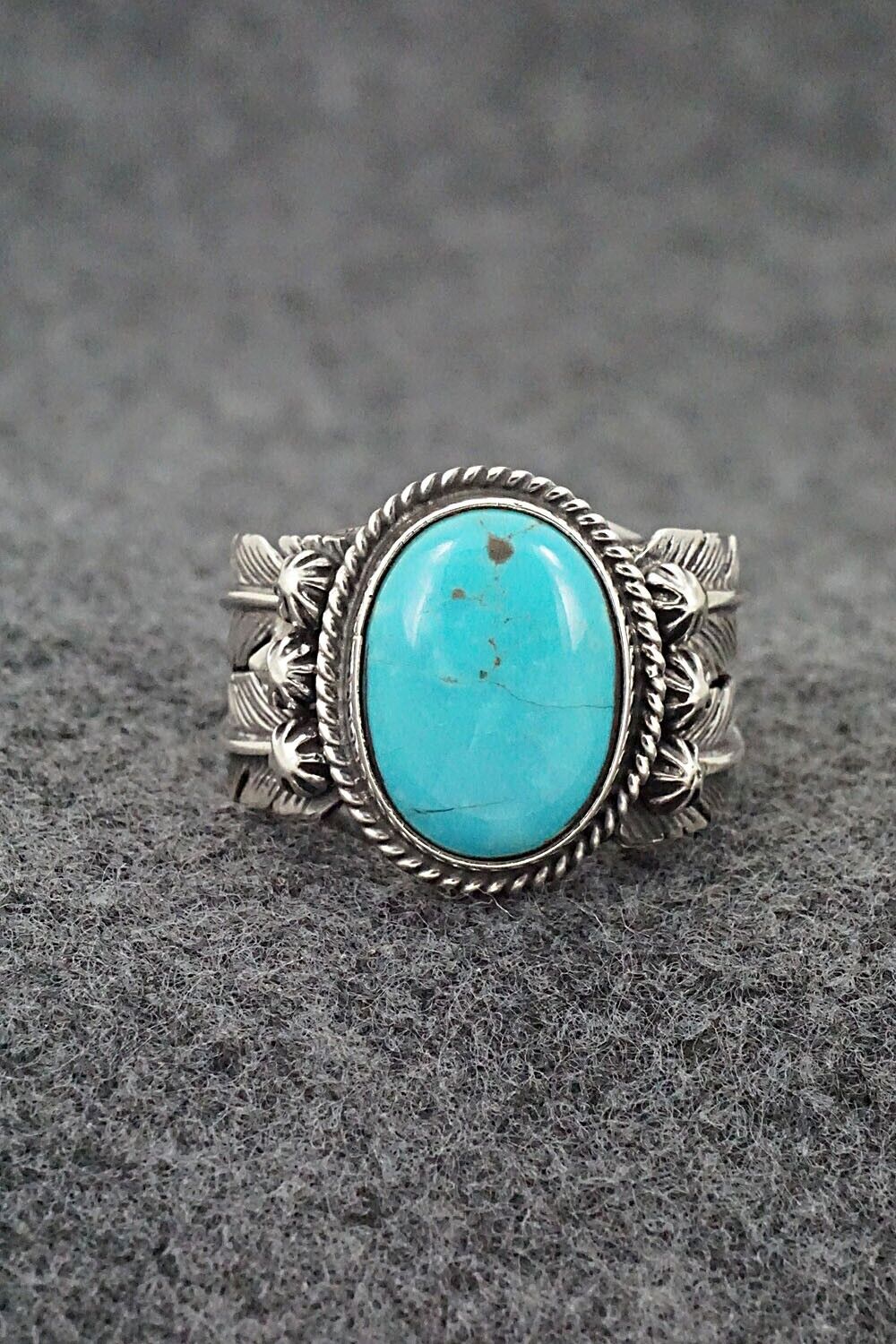 Turquoise & Sterling Silver Ring - Bobby Platero - Size 8.5