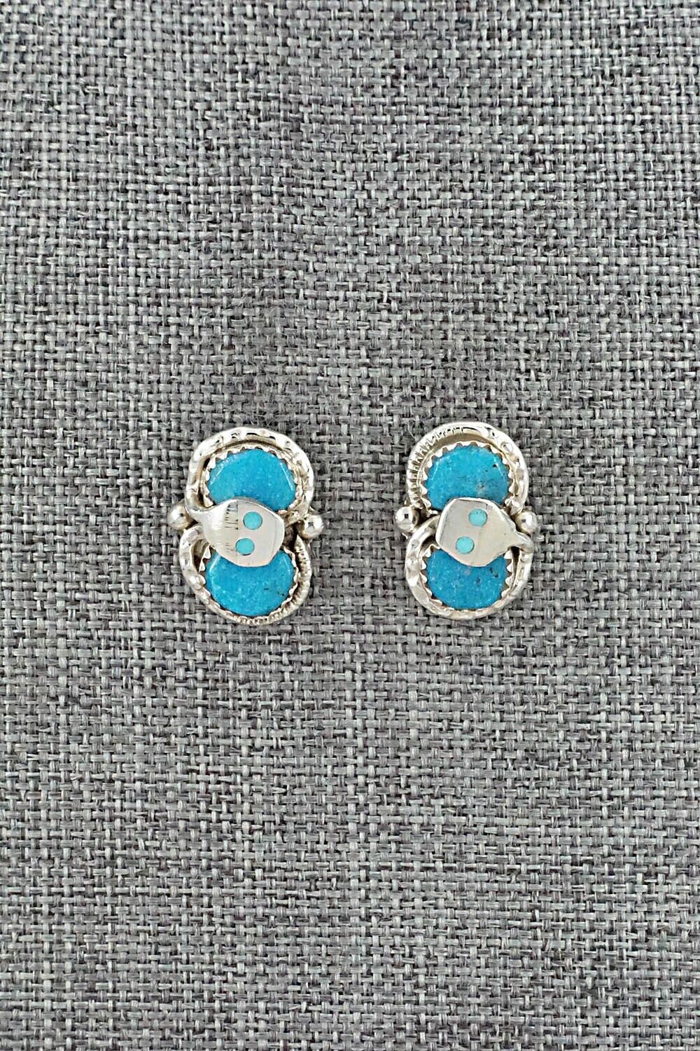 Turquoise & Sterling Silver Earrings - Joy Calavaza