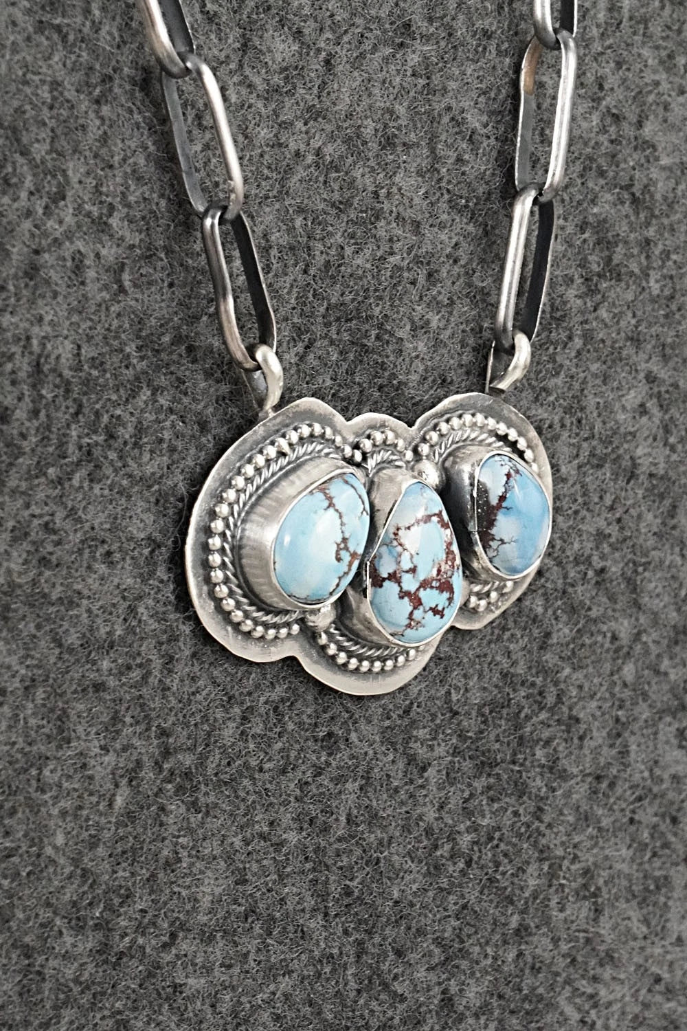 Turquoise & Sterling Silver Necklace - Darrin Livingston