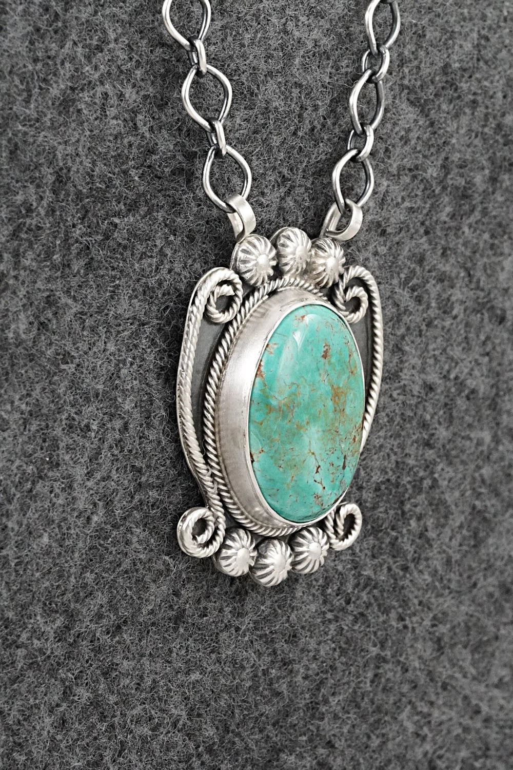 Turquoise & Sterling Silver Necklace - Cordell Platero
