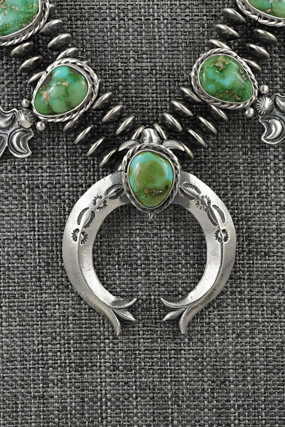 Turquoise & Sterling Silver Mini Squash Blossom Set - Adrienne Gordon