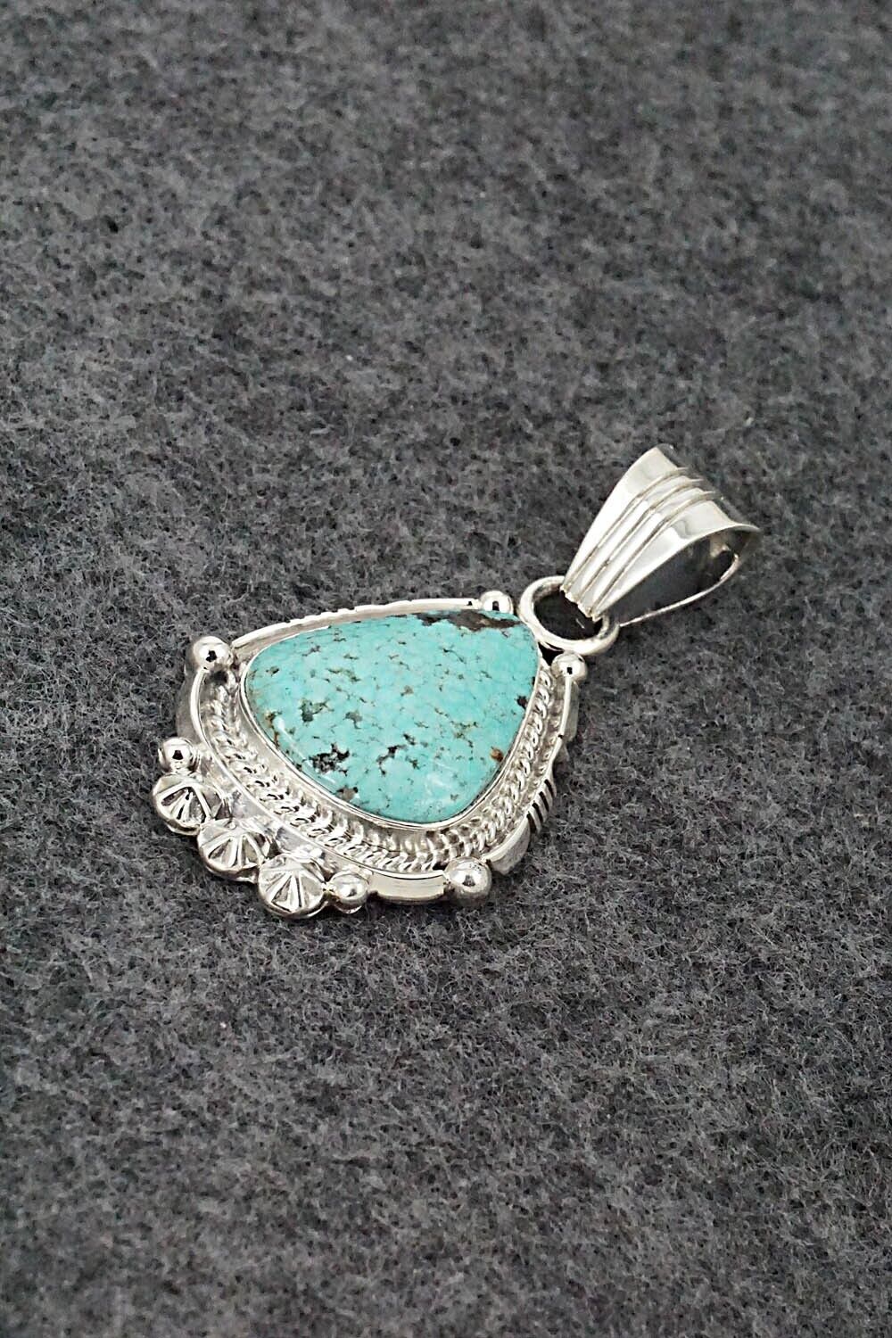 Turquoise & Sterling Silver Pendant - Bobby Platero