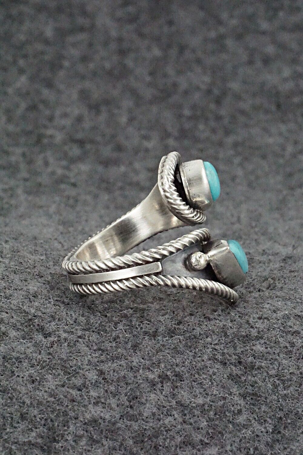 Turquoise & Sterling Silver Ring - Kenny Lonjose - Size 6.5
