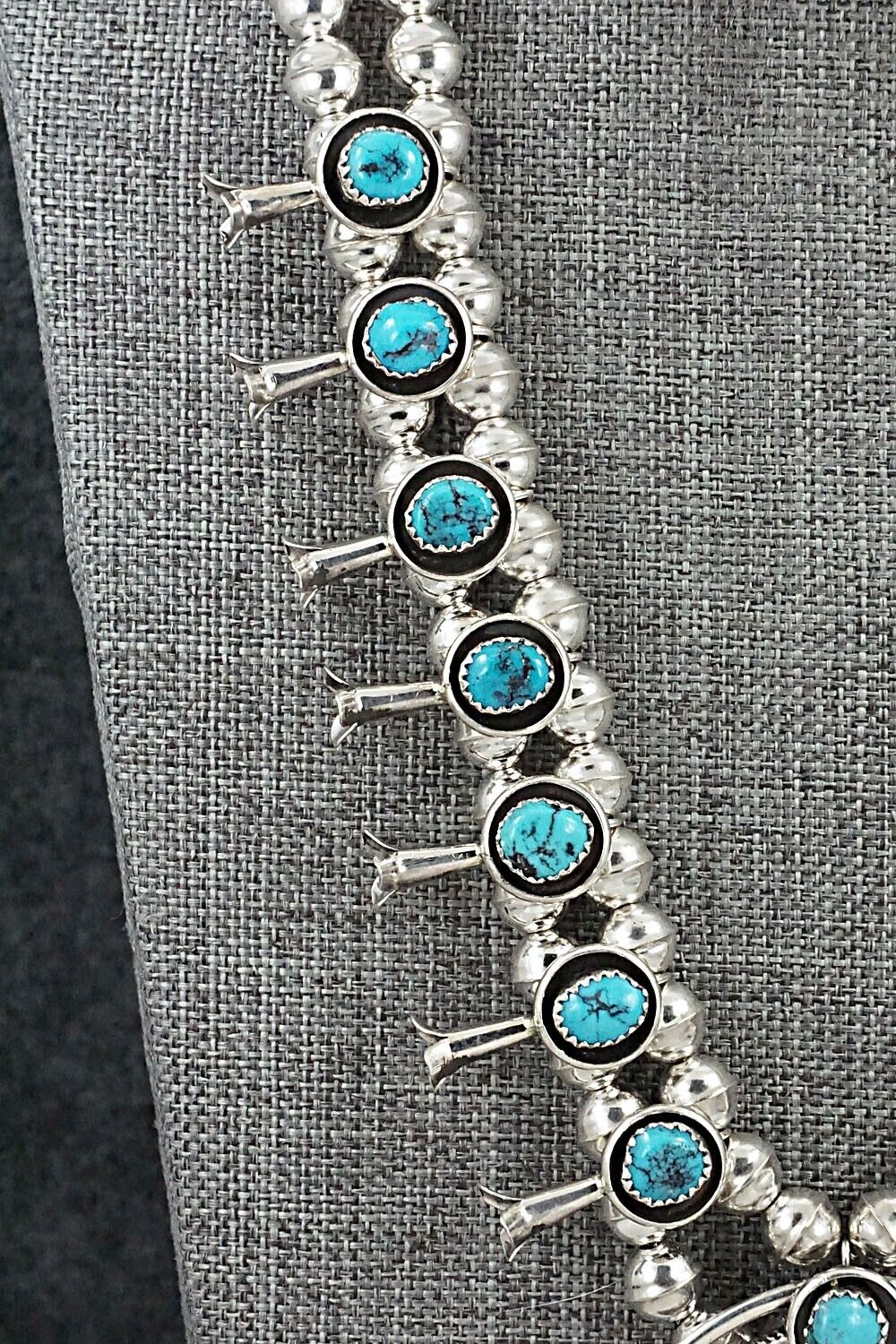 Turquoise & Sterling Silver Squash Blossom Set - Phil Garcia