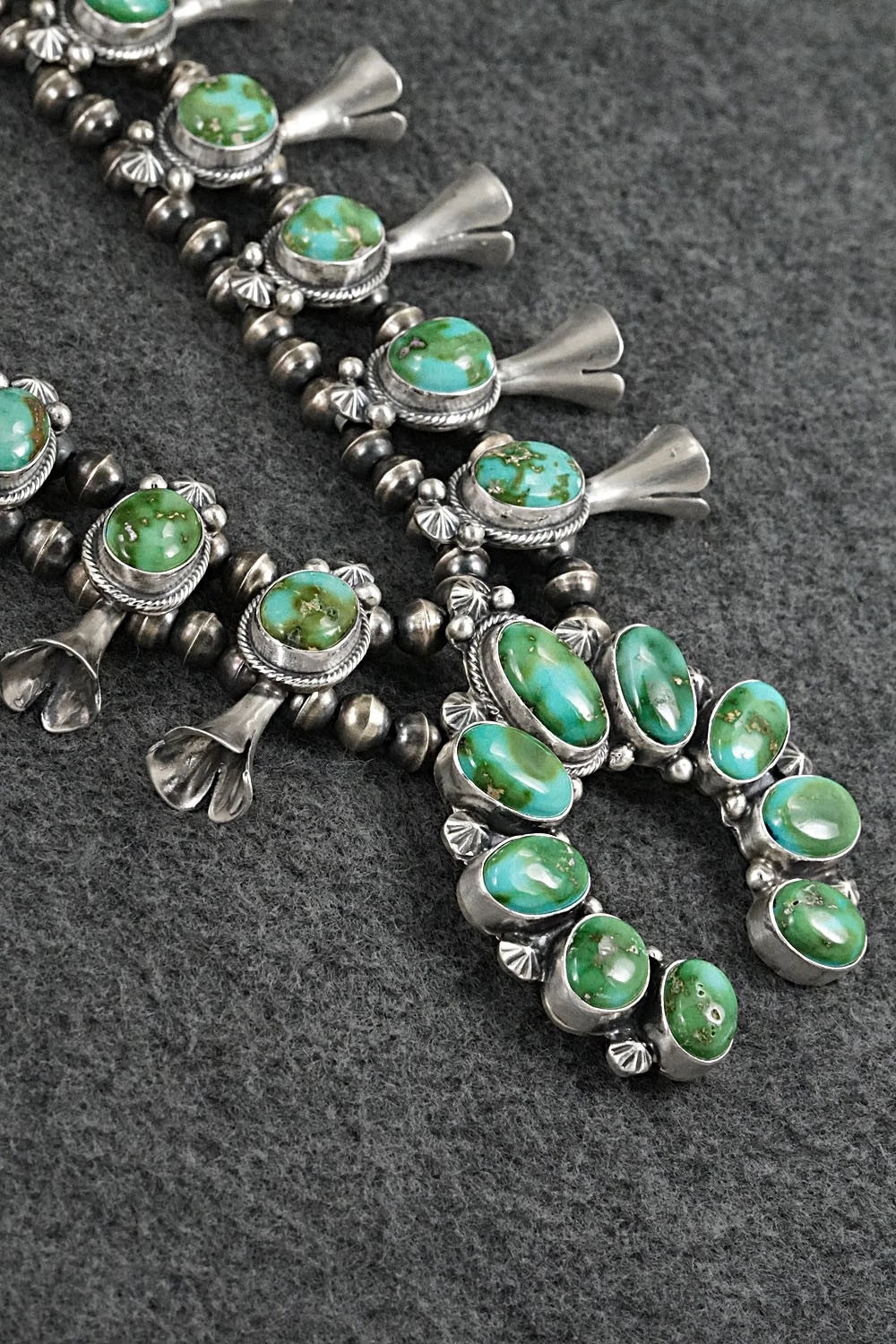 Turquoise & Sterling Silver Squash Blossom Set - Darrin Livingston