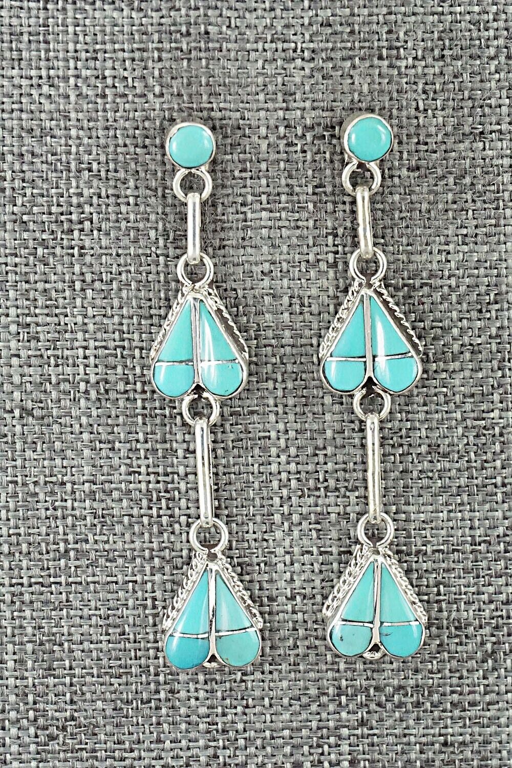Turquoise and Sterling Silver Earrings - Velda Nastacio