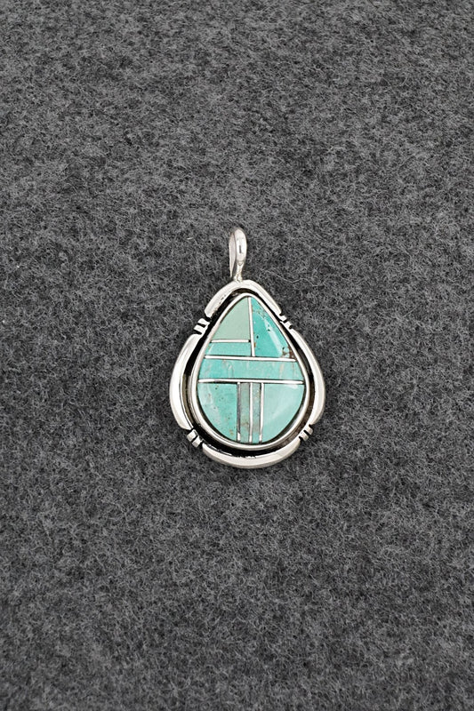 Turquoise & Sterling Silver Pendant - Joseph Martinez