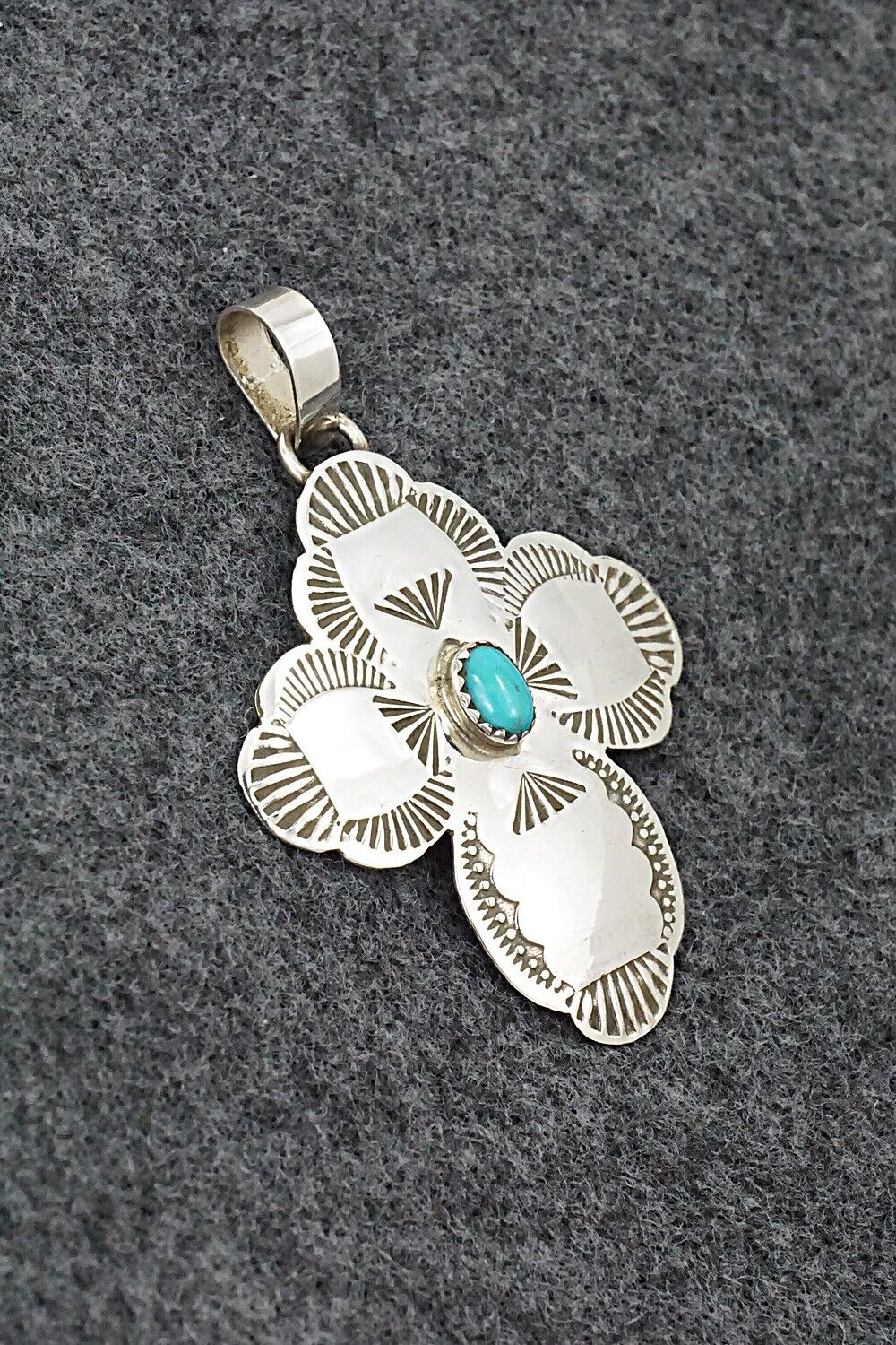 Turquoise & Sterling Silver Pendant - Bertha Begay