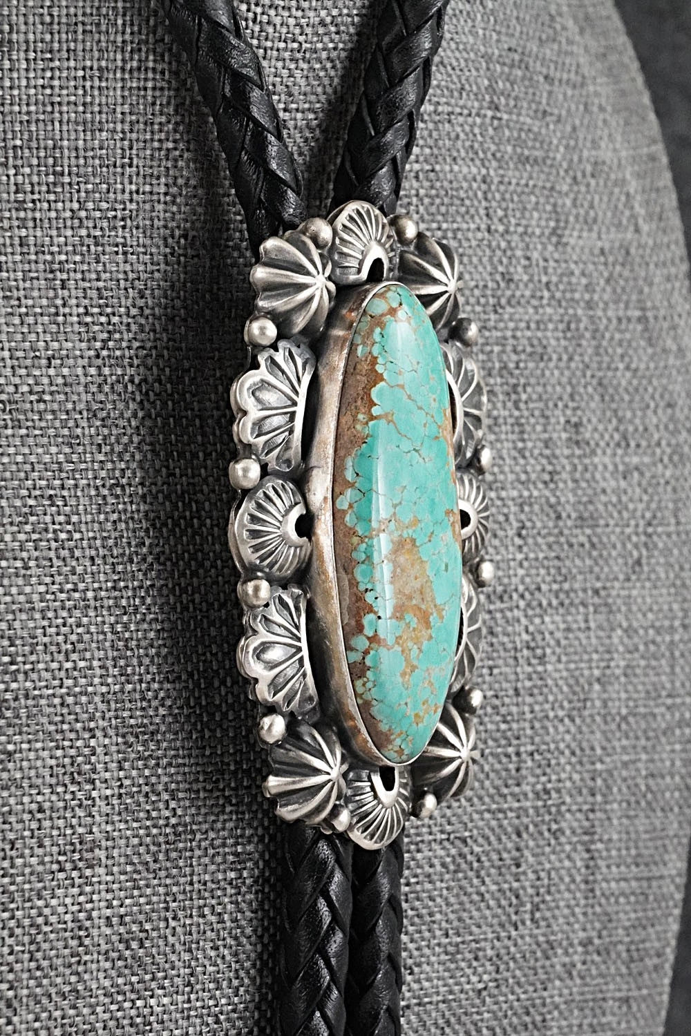 Turquoise & Sterling Silver Bolo Tie - Darrin Livingston