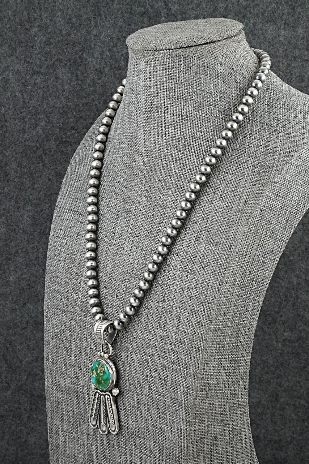 Turquoise & Sterling Silver Necklace - Verley Betone
