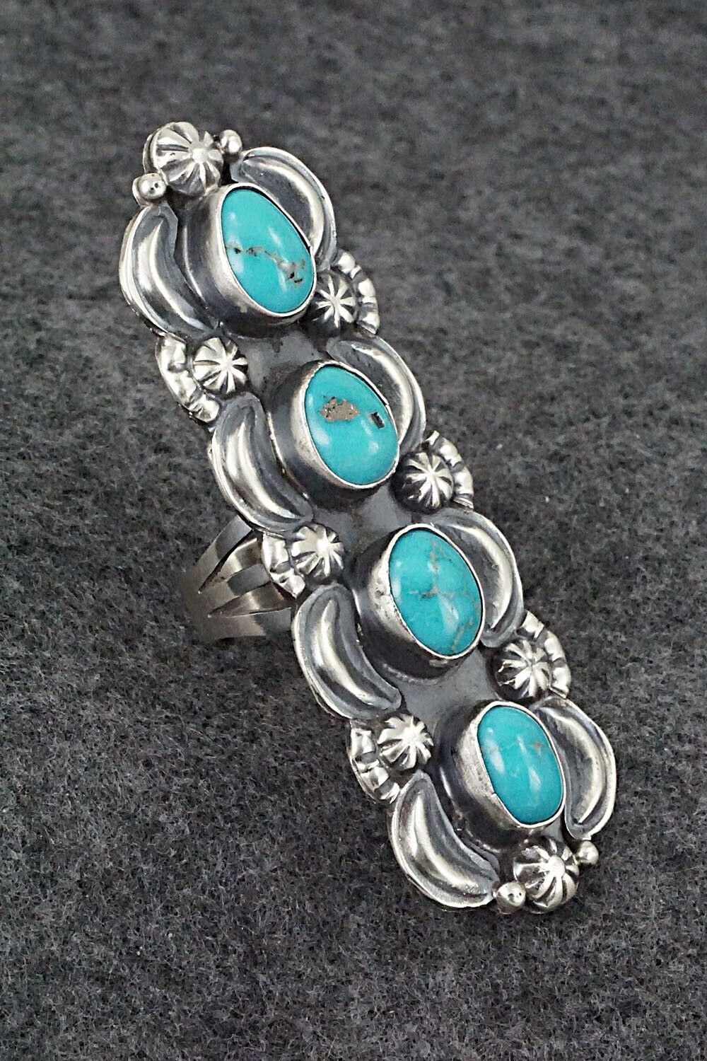 Turquoise & Sterling Silver Ring - Jeff James - Size 8