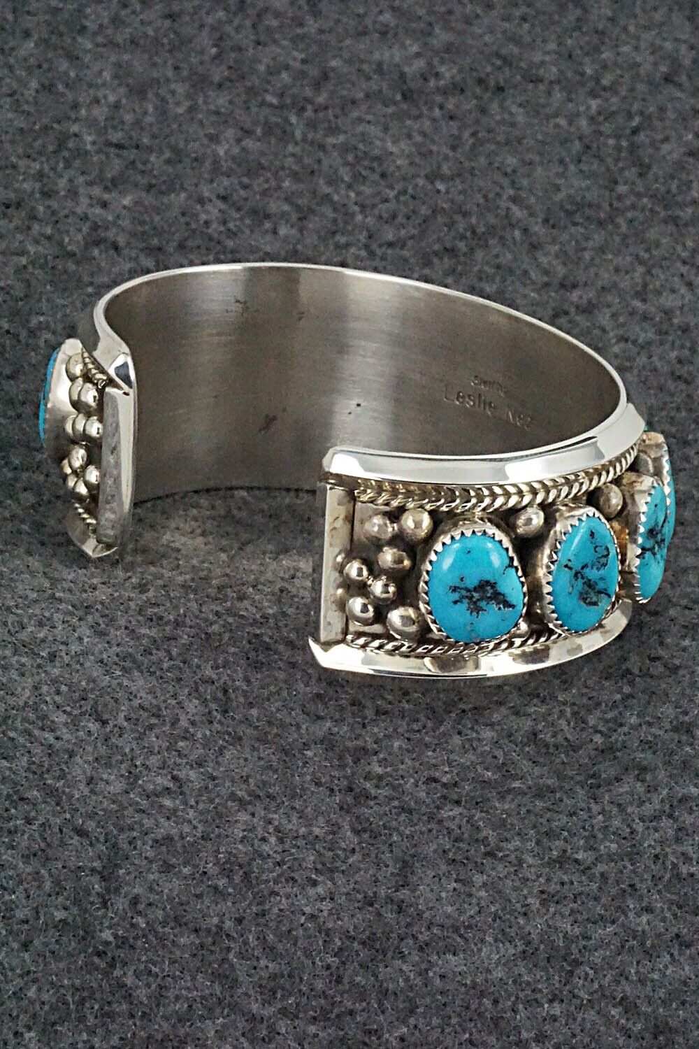 Turquoise & Sterling Silver Bracelet - Leslie Nez