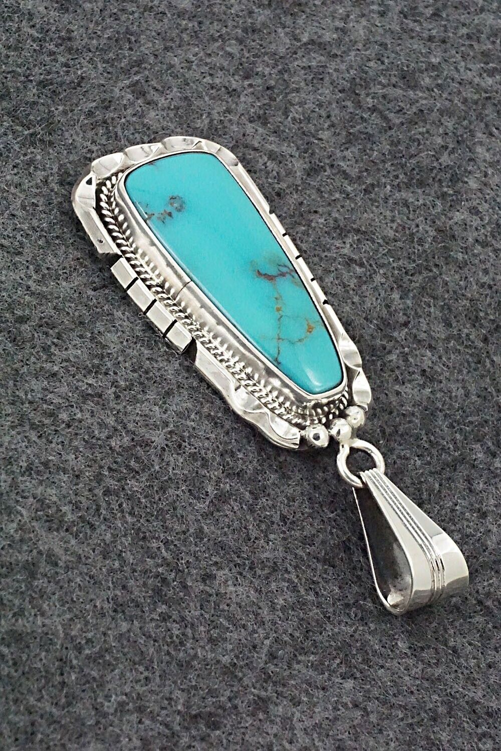 Turquoise & Sterling Silver Pendant - Samuel Yellowhair