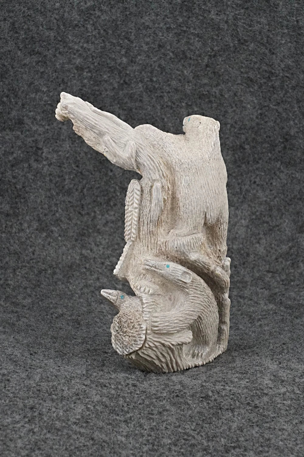 Bears and Eagle Zuni Fetish Carving - Destry Siutza