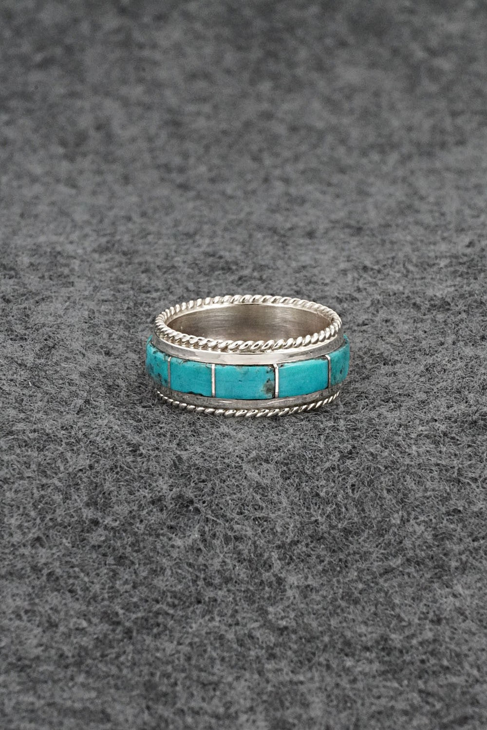 Turquoise & Sterling Silver Ring - Bruce Johnson - Size 7