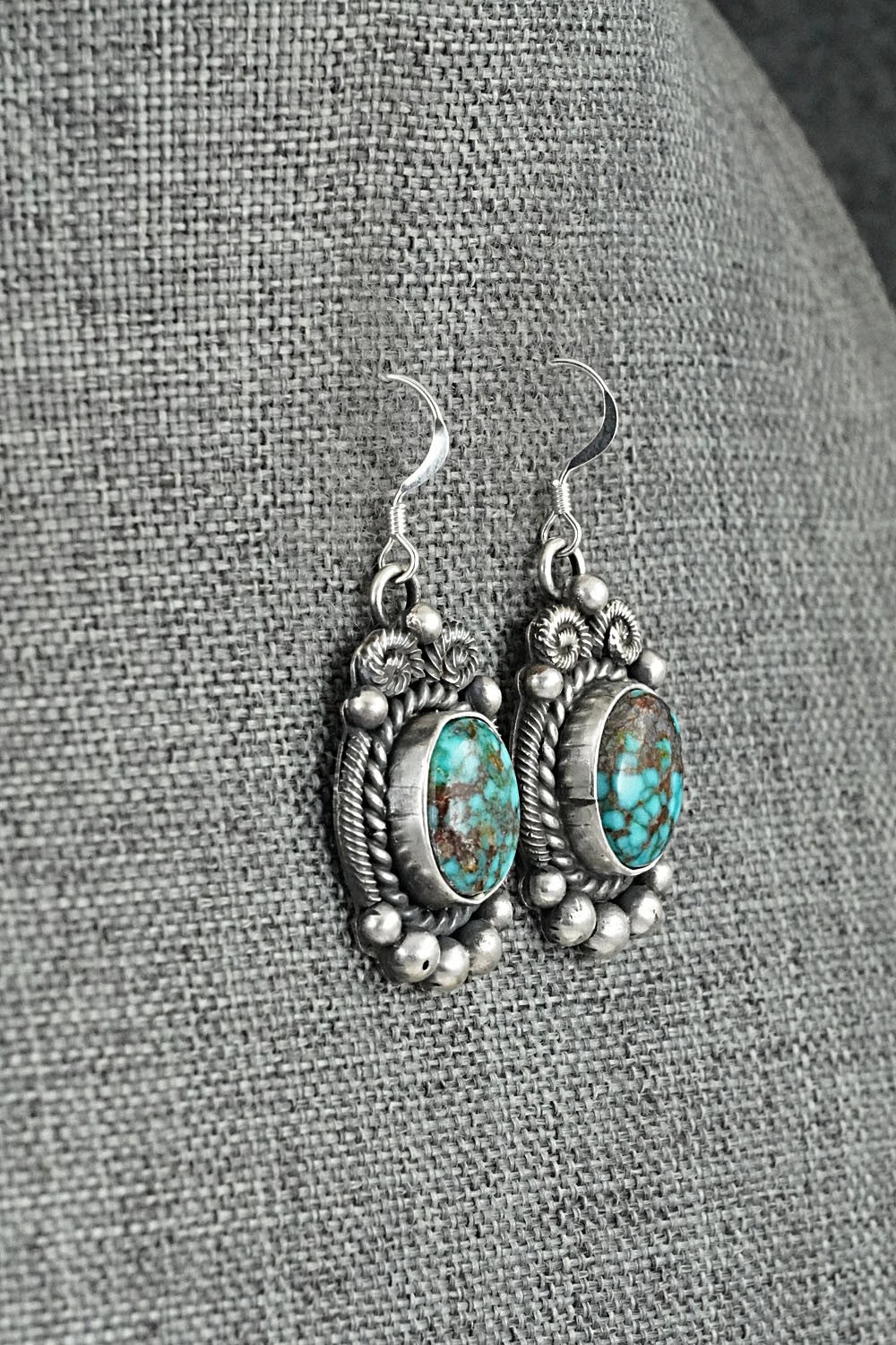 Turquoise & Sterling Silver Necklace and Earrings Set - Rosita Calladitto