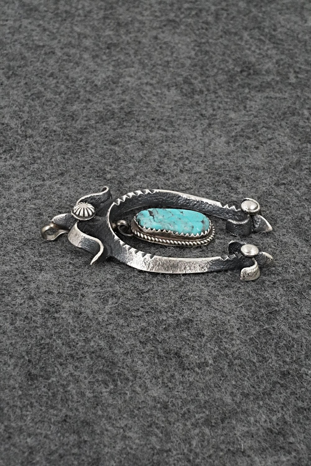 Turquoise and Sterling Silver Pendant - Martha Cayatineto