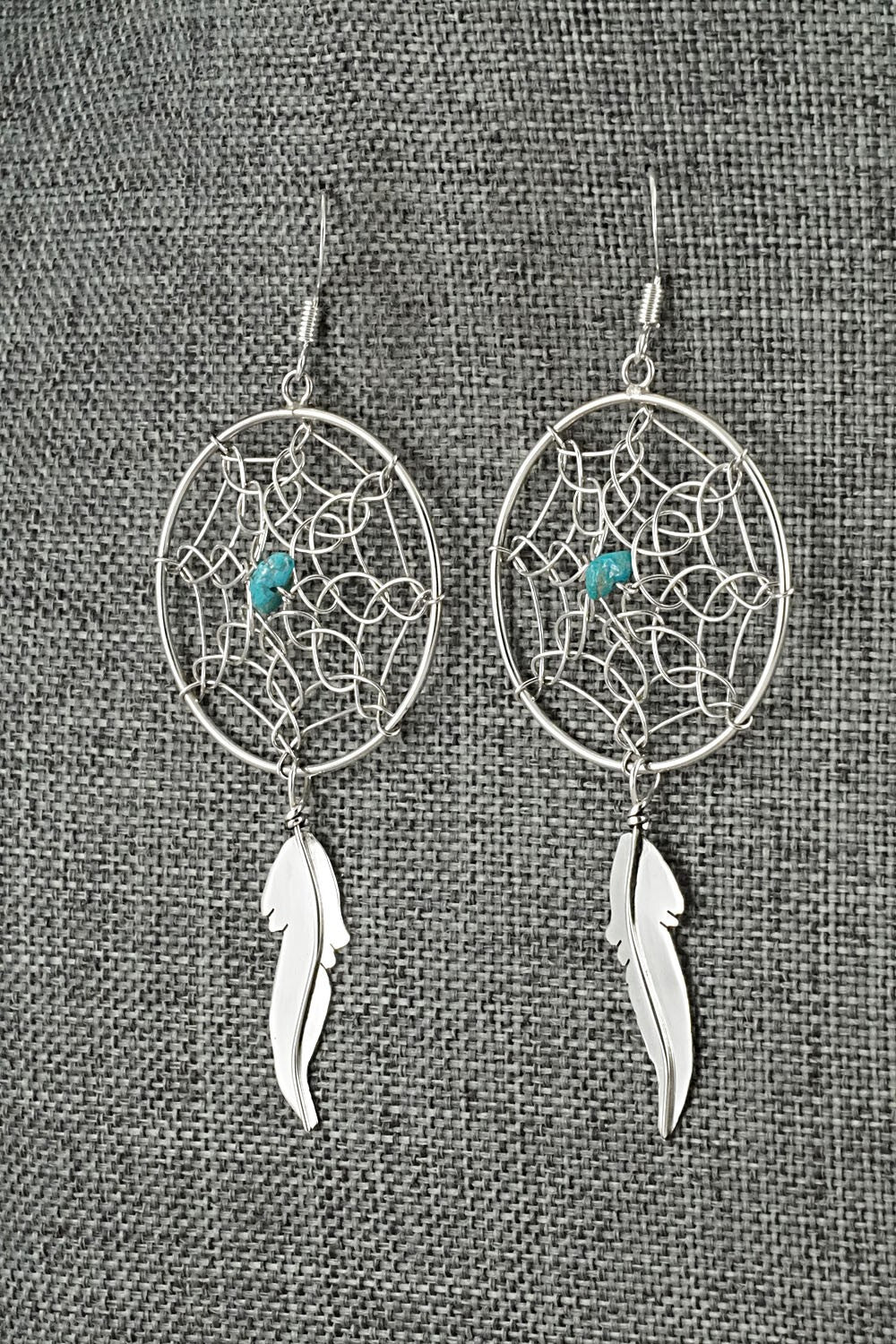 Turquoise & Sterling Silver Earrings - Lorenzo Arviso Jr.