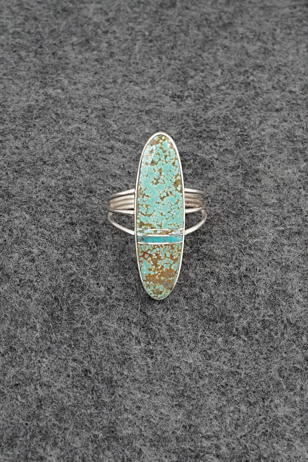 Turquoise & Sterling Silver Ring - Harold Smith - Size 8.5