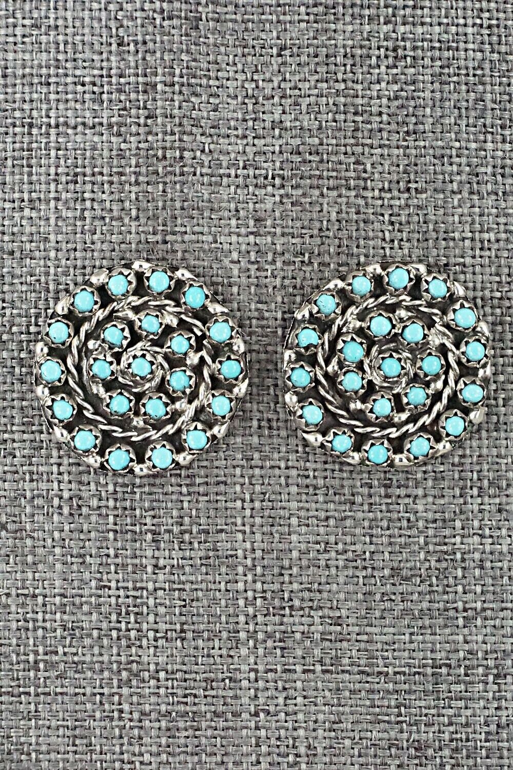 Turquoise & Sterling Silver Earrings - Randy Hooee