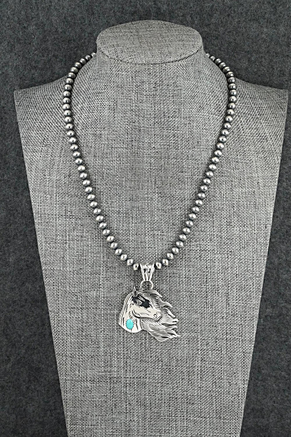 Turquoise & Sterling Silver Necklace - Jeremy Delgarito