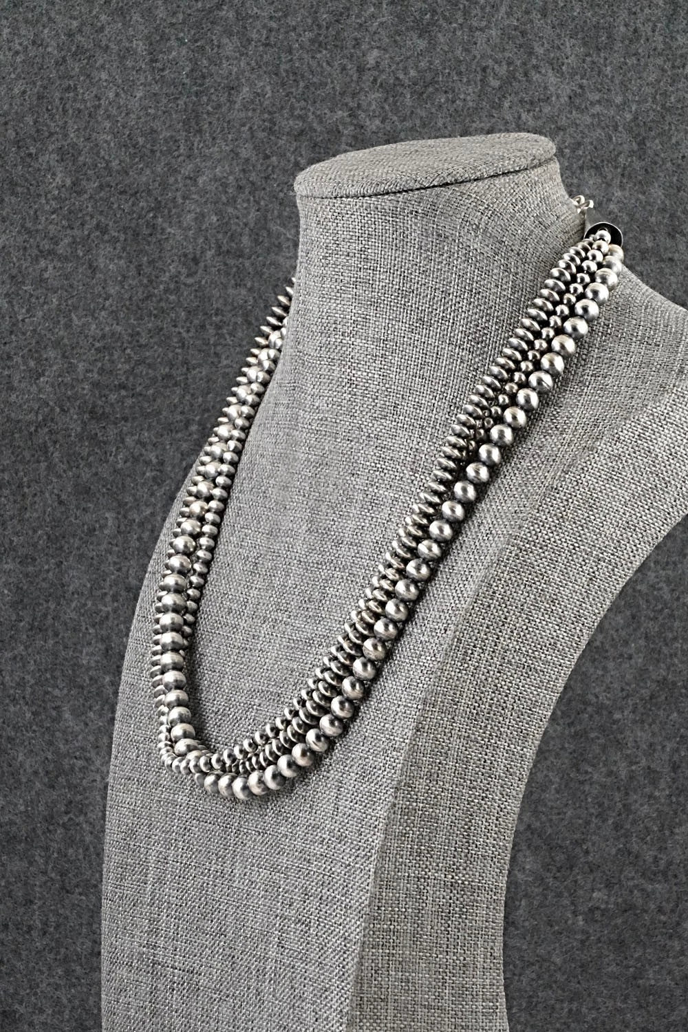 Sterling Silver Navajo Pearl Necklace 18" - Dorinda Mariano