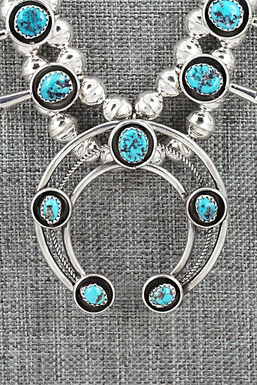 Turquoise & Sterling Silver Squash Blossom Set - Phil Garcia