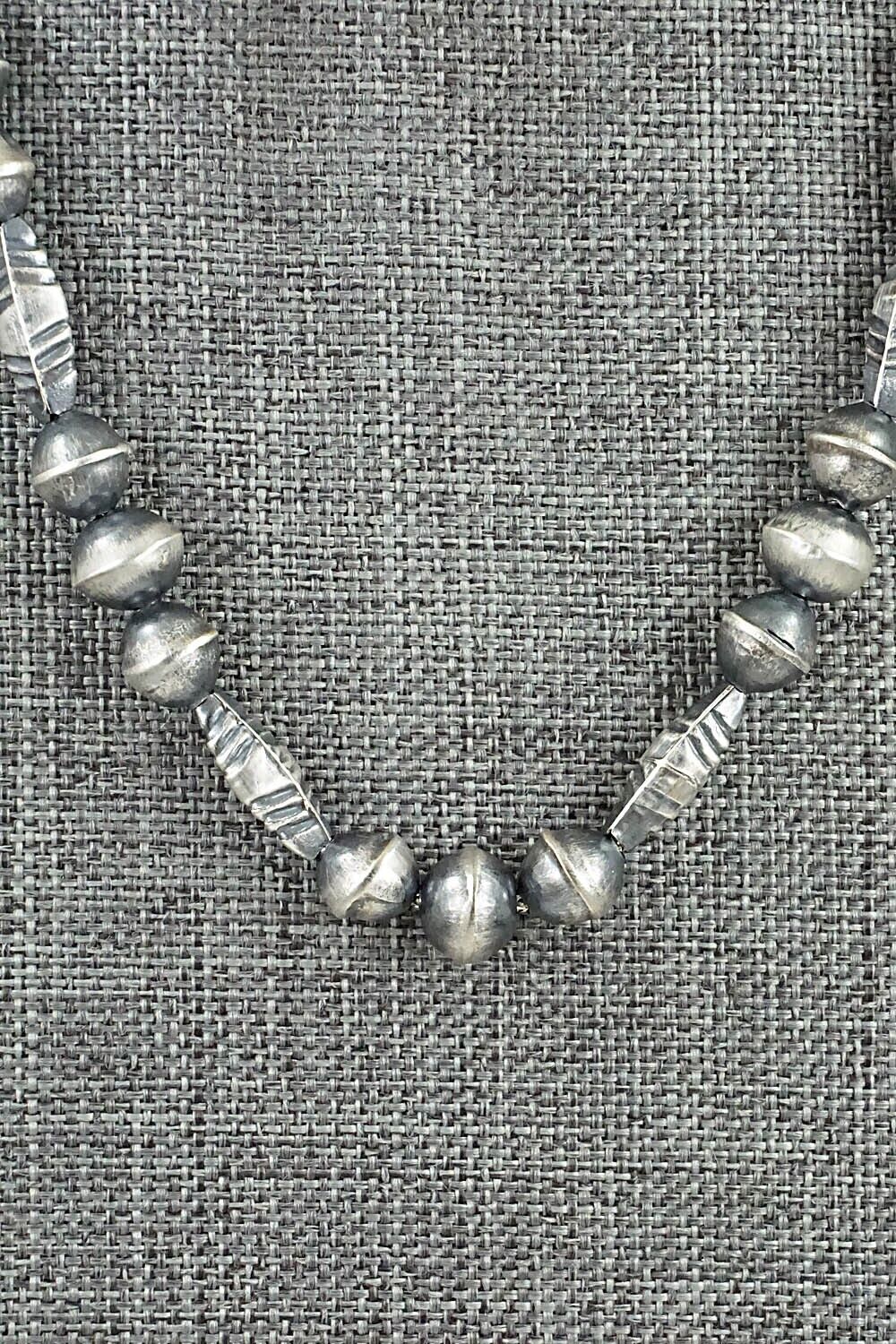 Sterling Silver Navajo Pearl Necklace 16" - Vintage