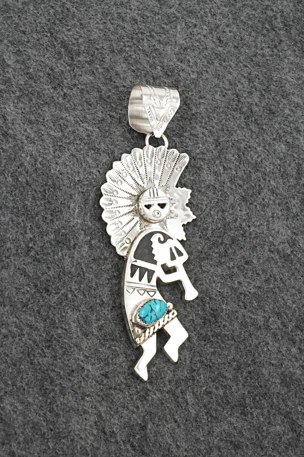 Turquoise & Sterling Silver Pendant - Alonzo Mariano
