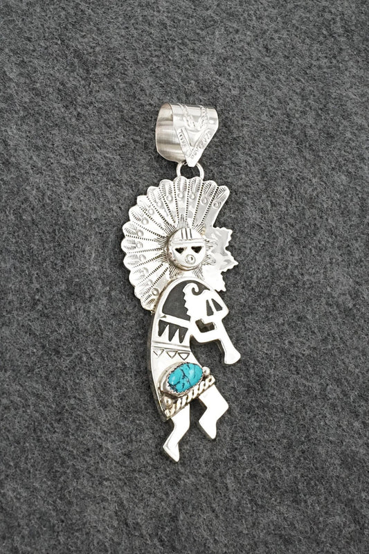 Turquoise & Sterling Silver Pendant - Alonzo Mariano