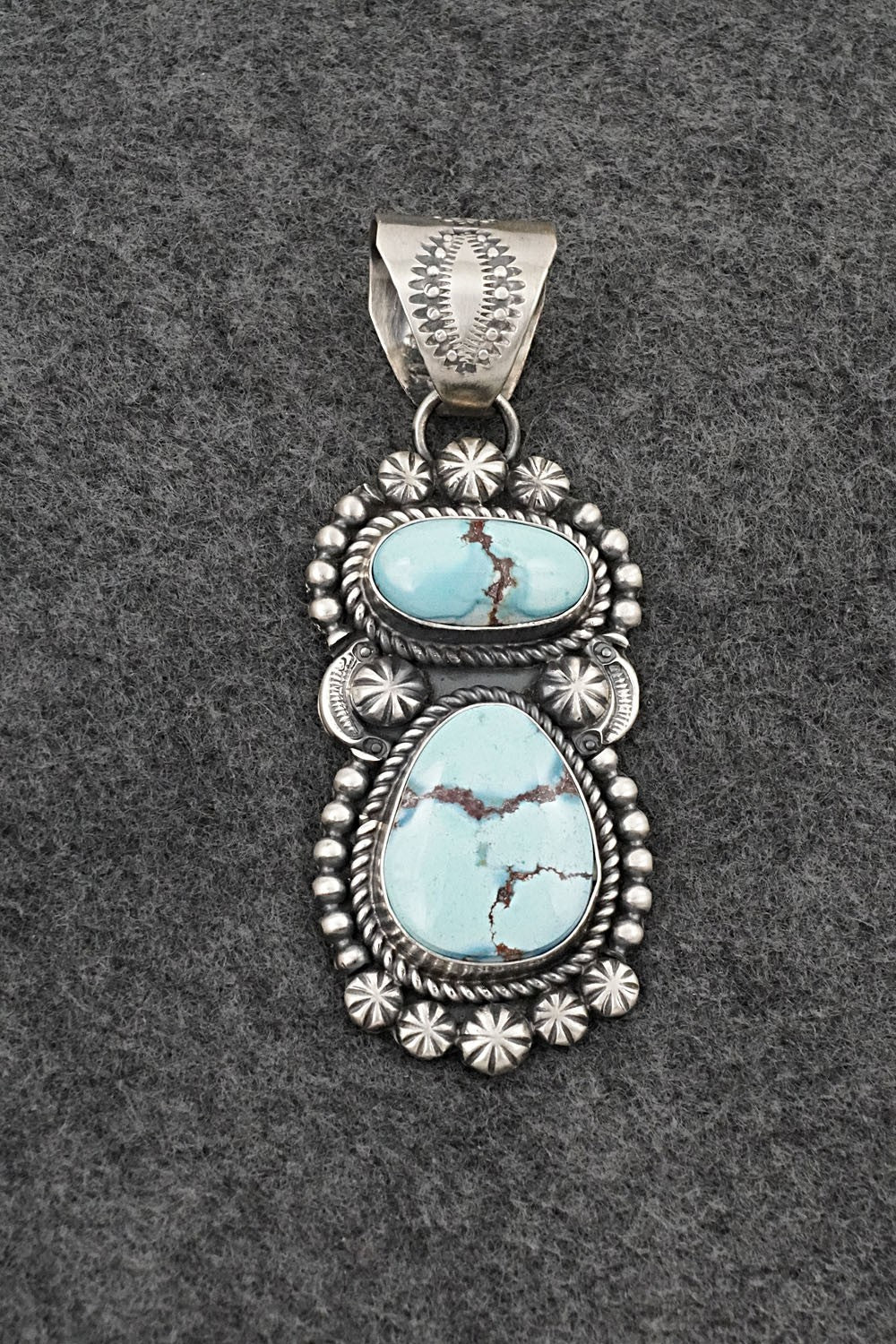 Turquoise & Sterling Silver Pendant - Jeff James Jr.