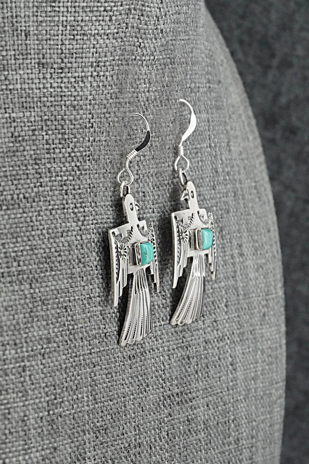 Turquoise & Sterling Silver Earrings - Jeremy Delgarito