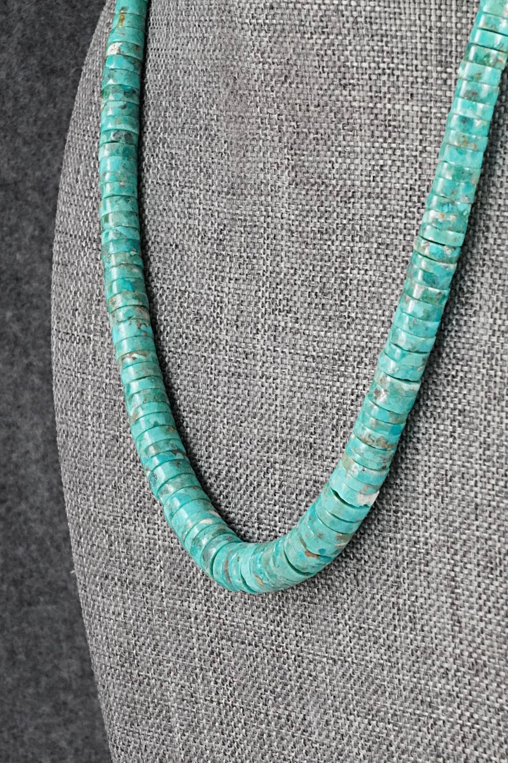 Turquoise & Sterling Silver Necklace 18" - Doreen Jake