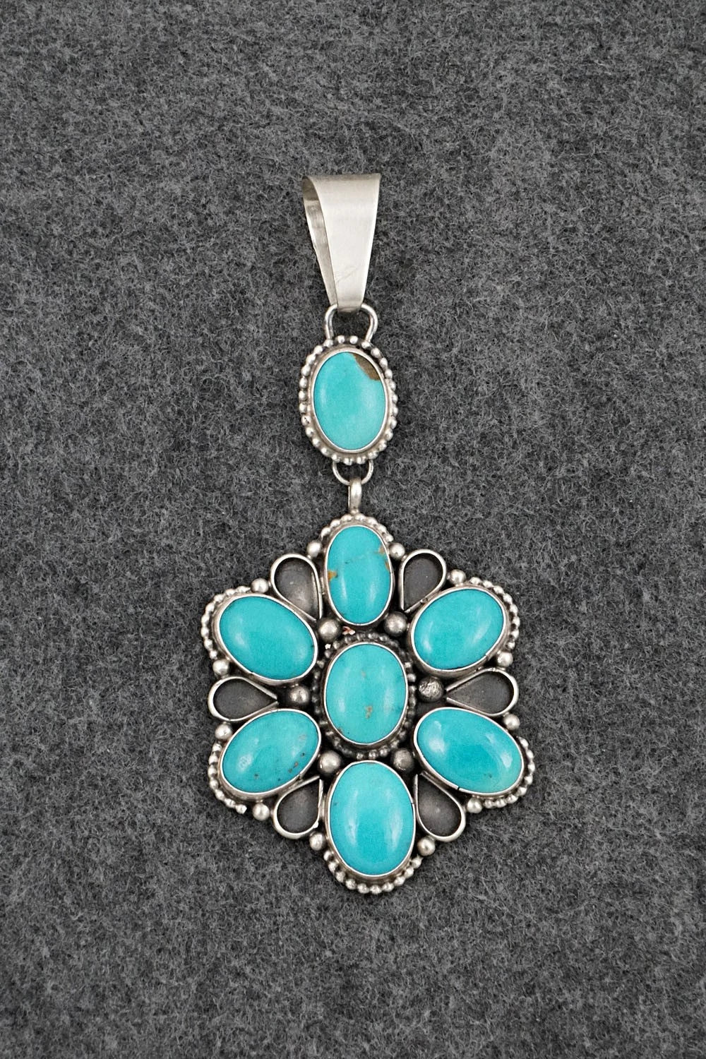 Turquoise & Sterling Silver Pendant - Travis Jim