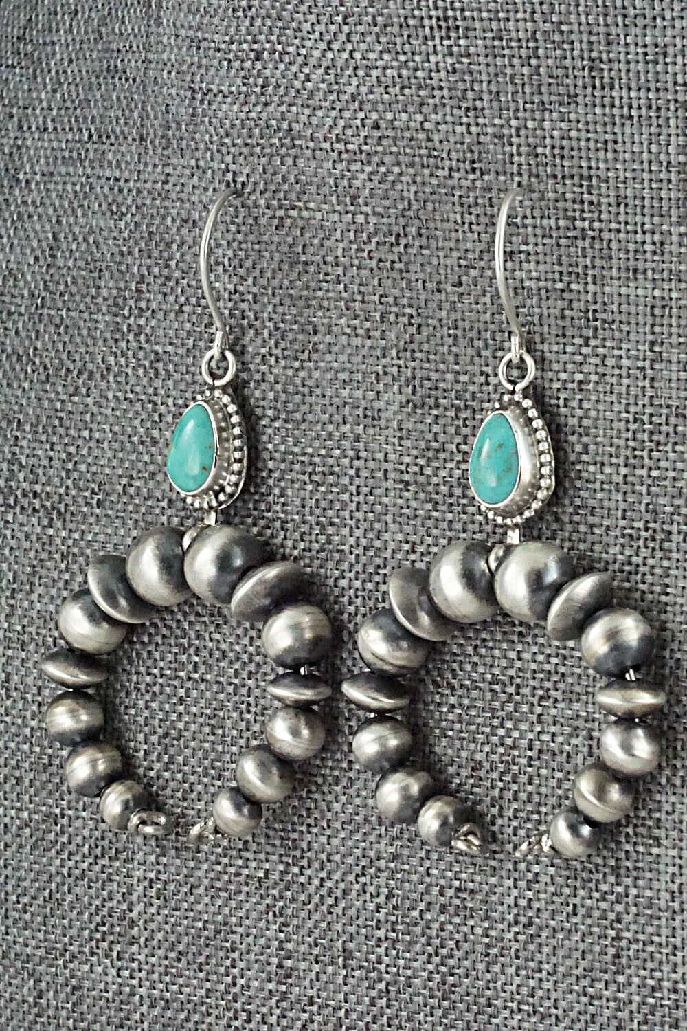 Turquoise & Sterling Silver Navajo Pearl Earrings - Grace Kenneth