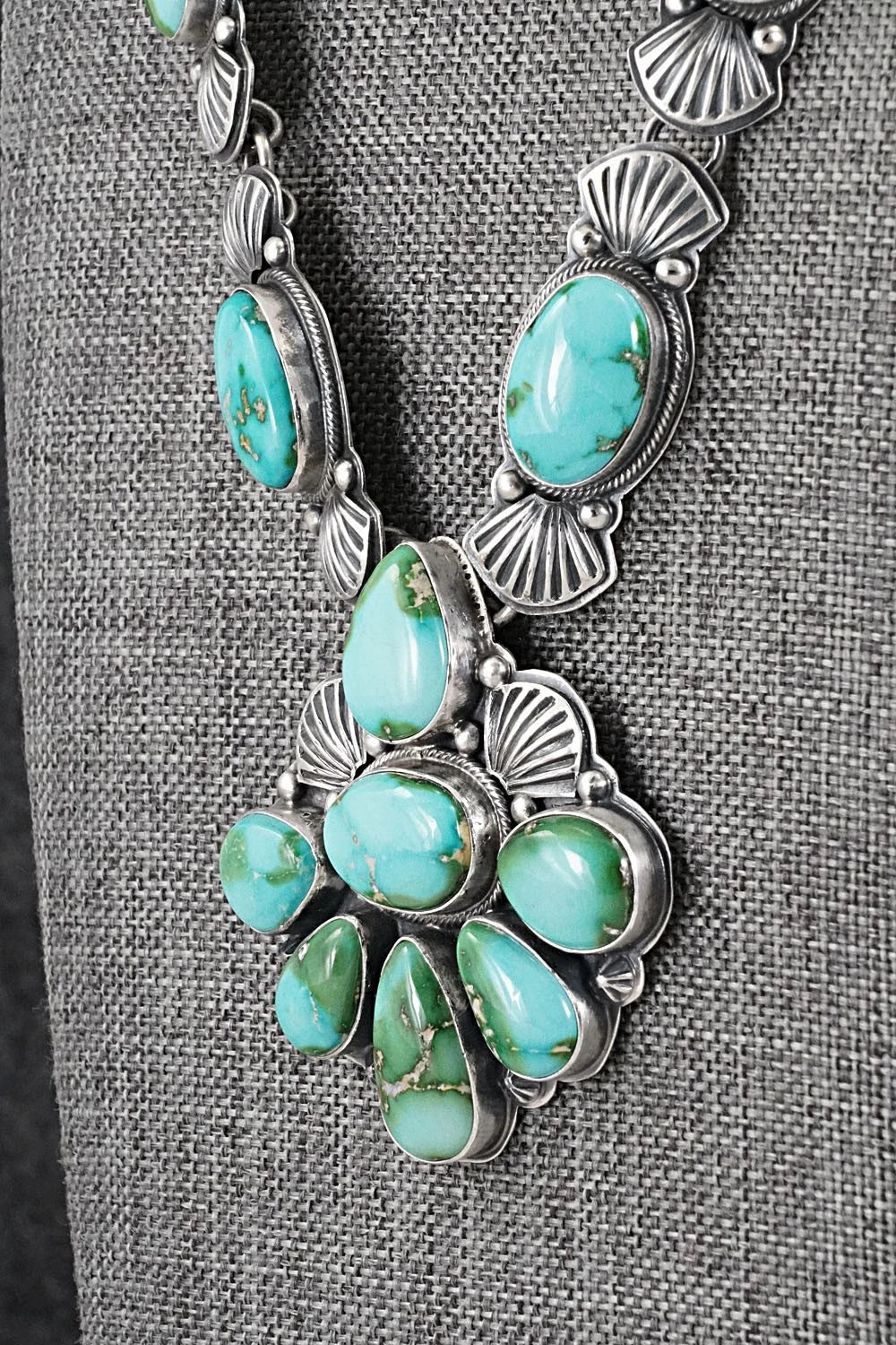 Turquoise & Sterling Silver Necklace and Earrings Set - Randy Boyd