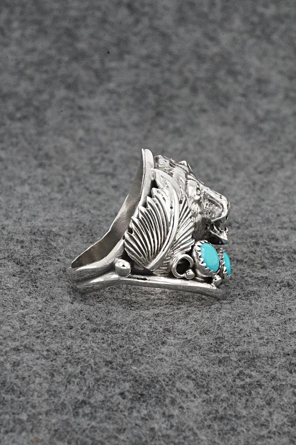 Turquoise & Sterling Silver Ring - Darrell Morgan - Size 11