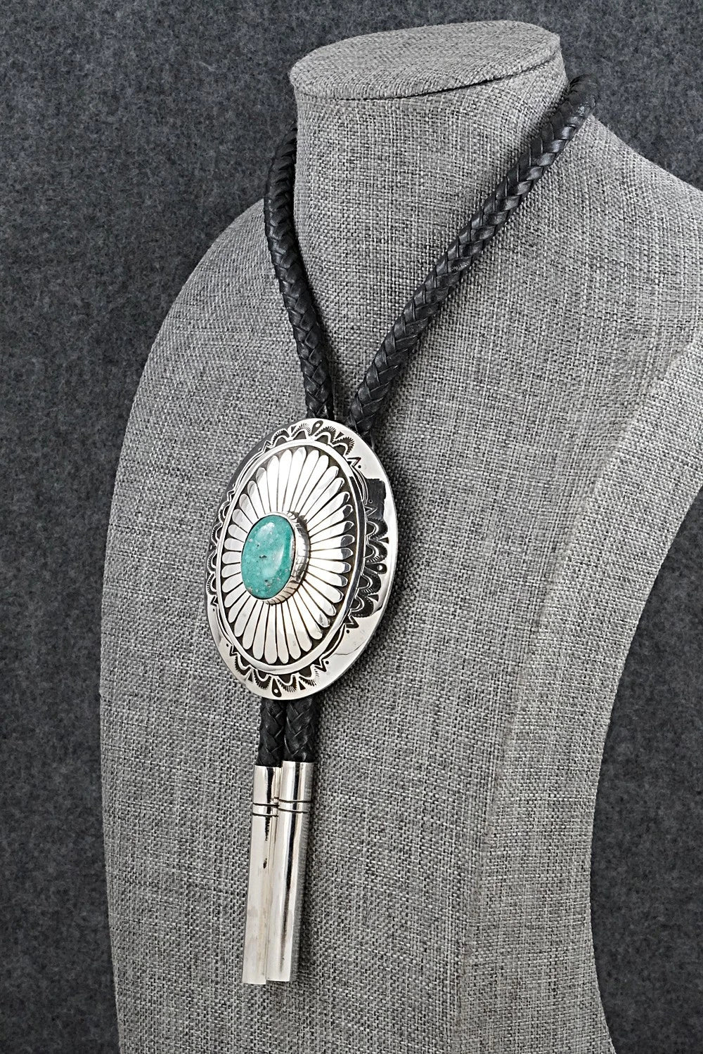Turquoise & Sterling Silver Bolo Tie - Charlie John