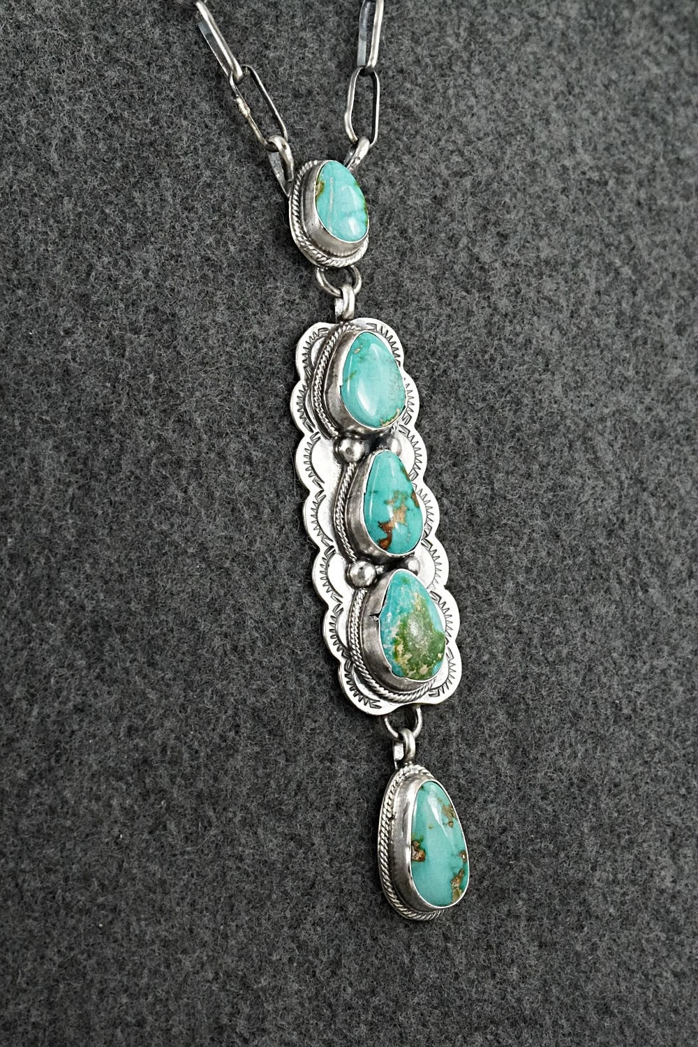 Turquoise & Sterling Silver Necklace - Bobby Johnson