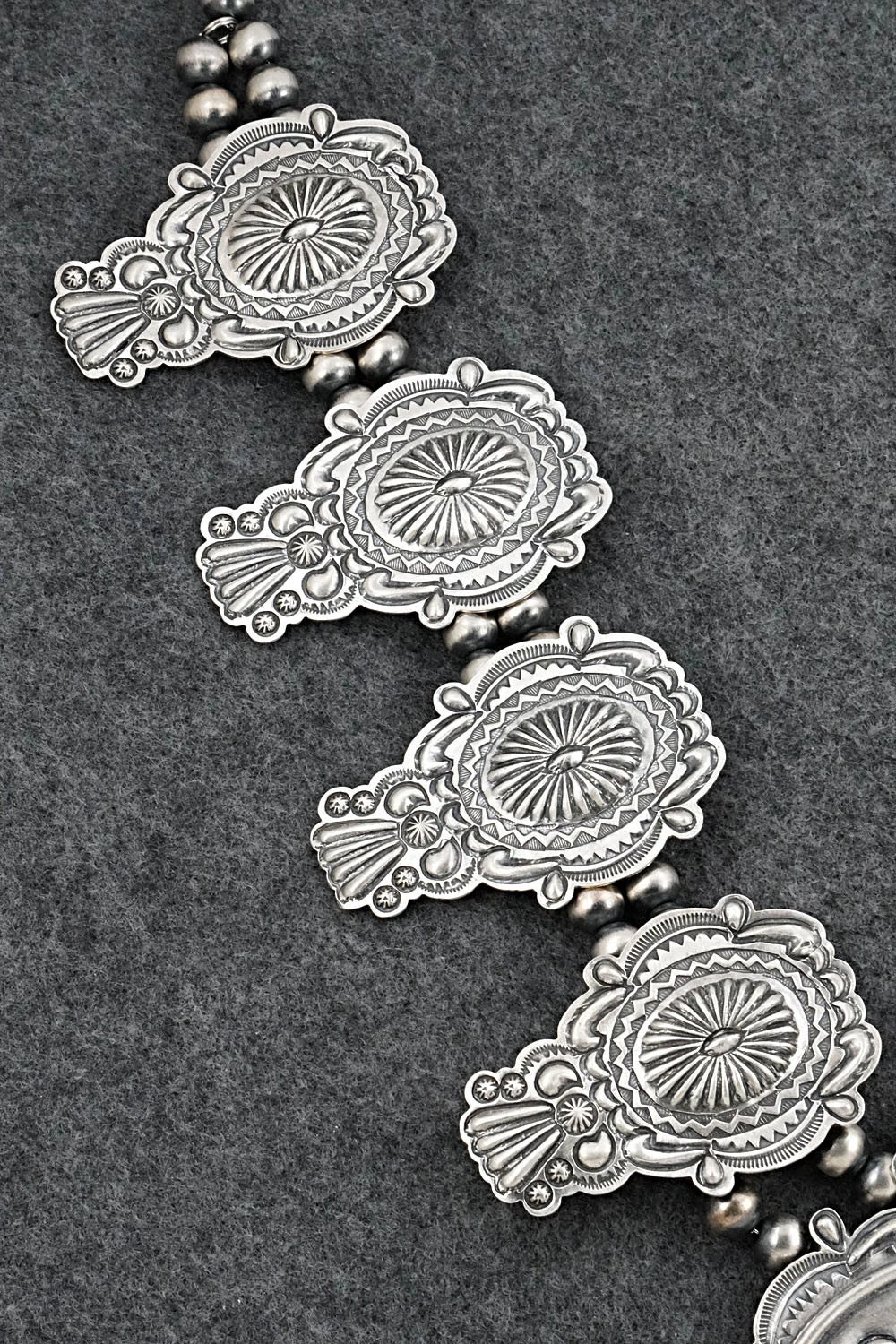 Sterling Silver Squash Blossom Necklace - Terry Charlie