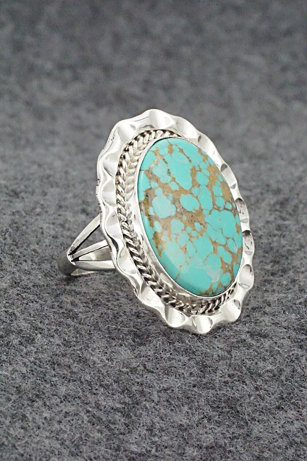 Turquoise & Sterling Silver Ring - Samuel Yellowhair - Size 7.75