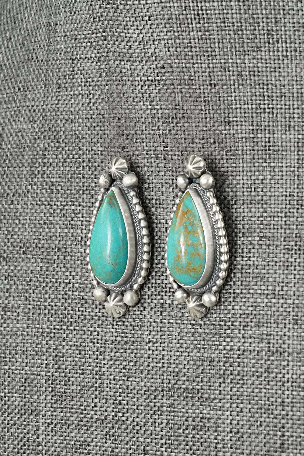 Turquoise & Sterling Silver Earrings - Darrin Livingston