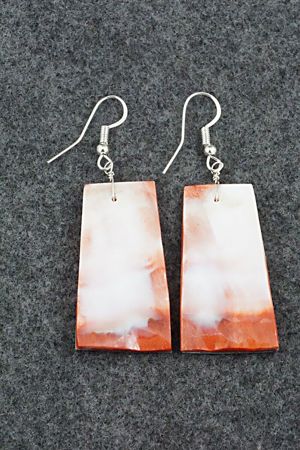 Spiny Oyster, Turquoise & Sterling Silver Earrings - Louise Pete