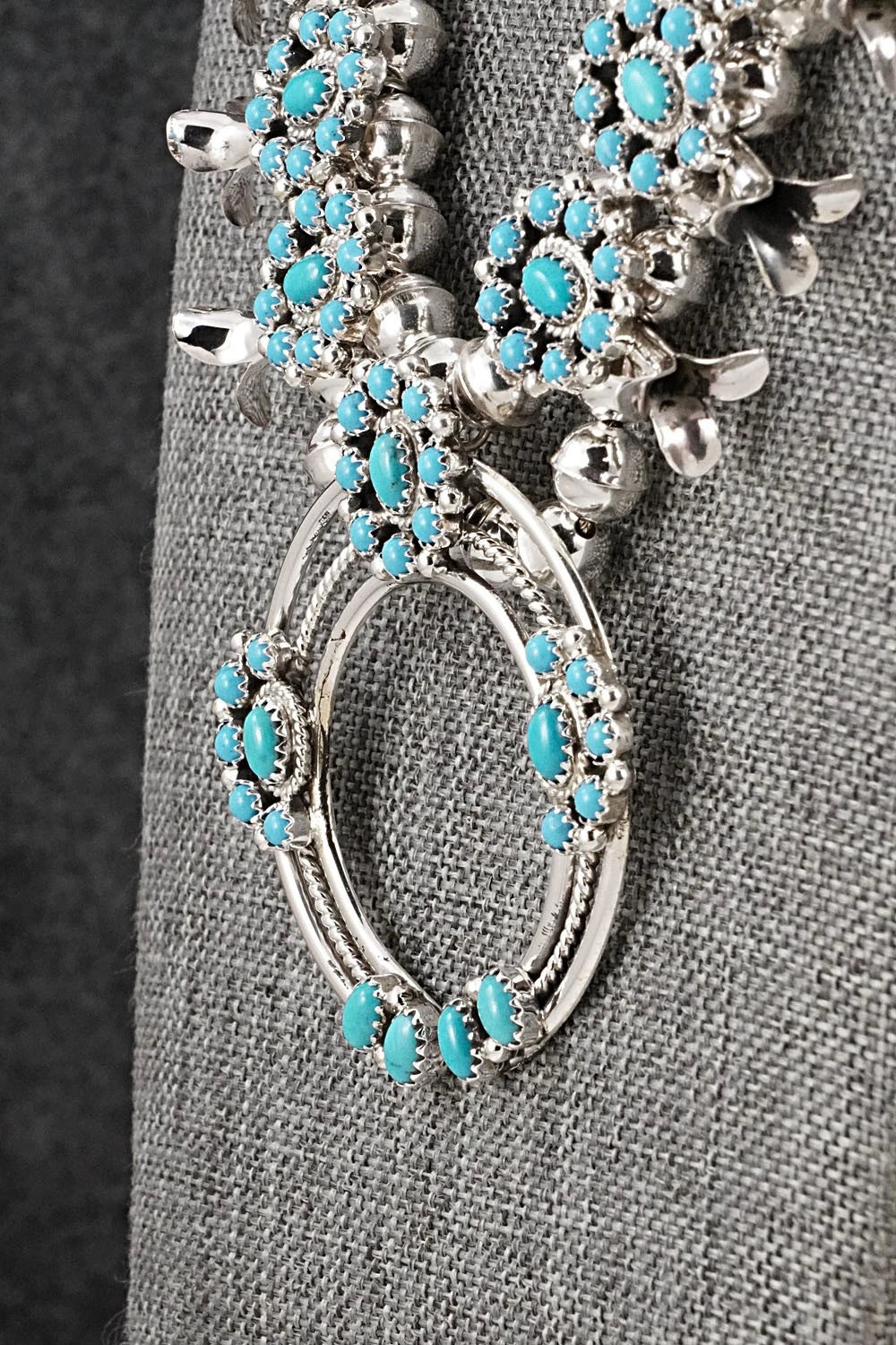 Turquoise & Sterling Silver Squash Blossom Set - Nathaniel Curley