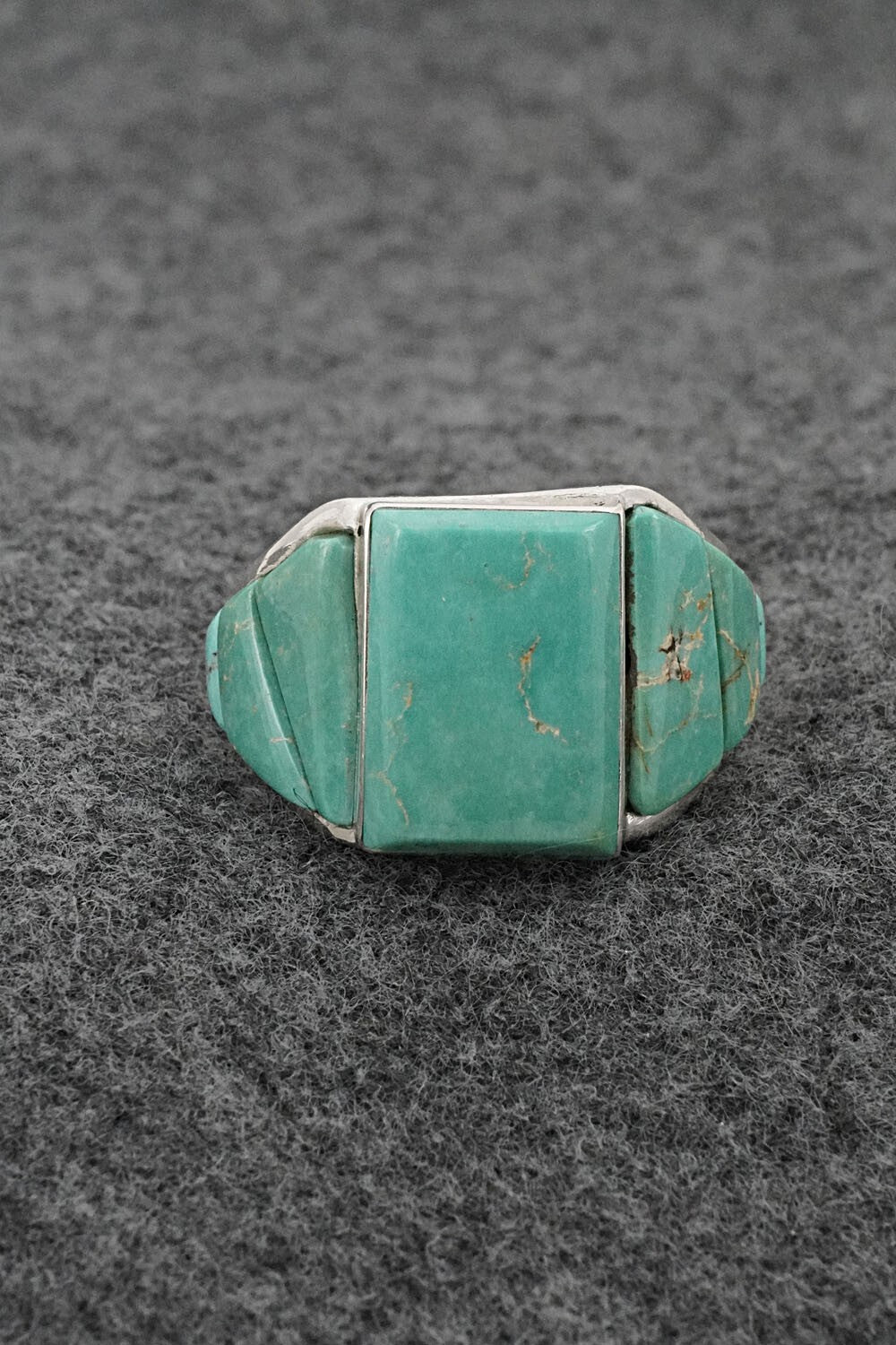 Turquoise & Sterling Silver Ring - Bevis Tsadiasi - Size 11.5
