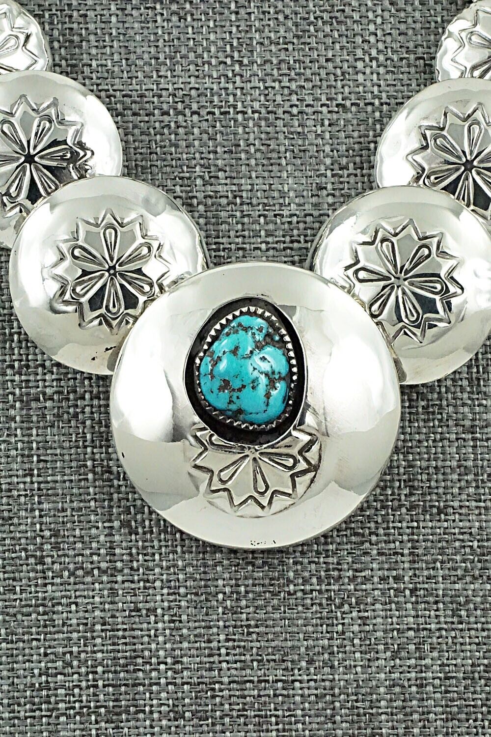 Turquoise & Sterling Silver Necklace and Earrings Set - Tim Thompson