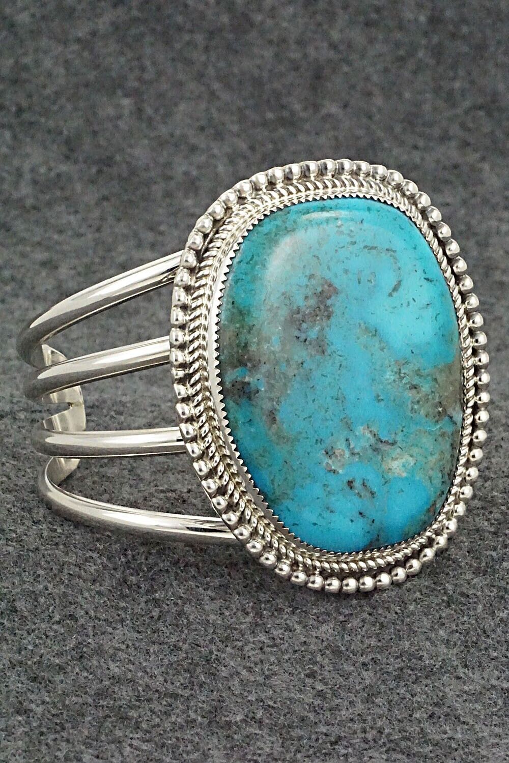 Turquoise & Sterling Silver Bracelet - Leslie Nez