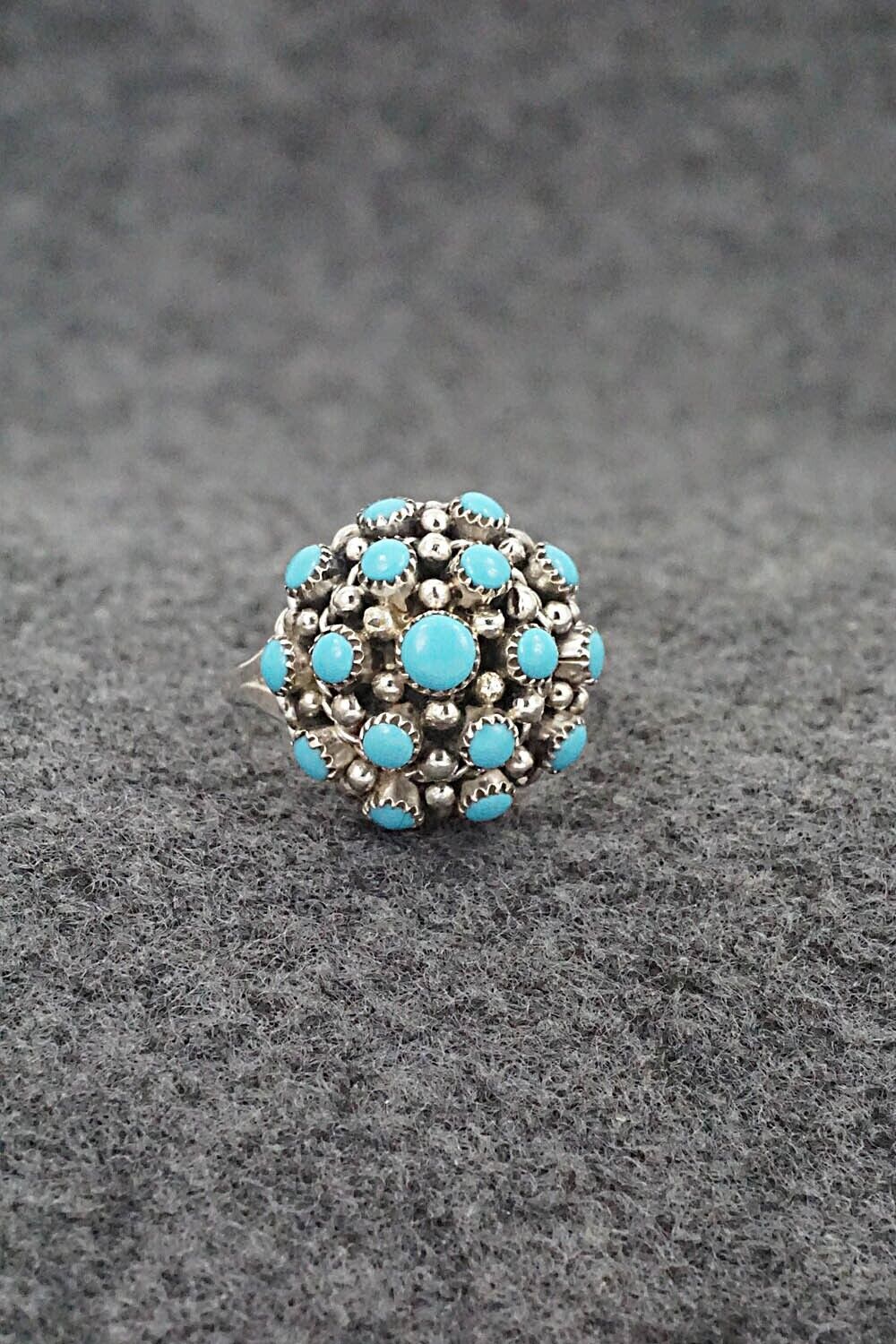 Turquoise & Sterling Silver Ring - Dickie Charley - Size 7.5