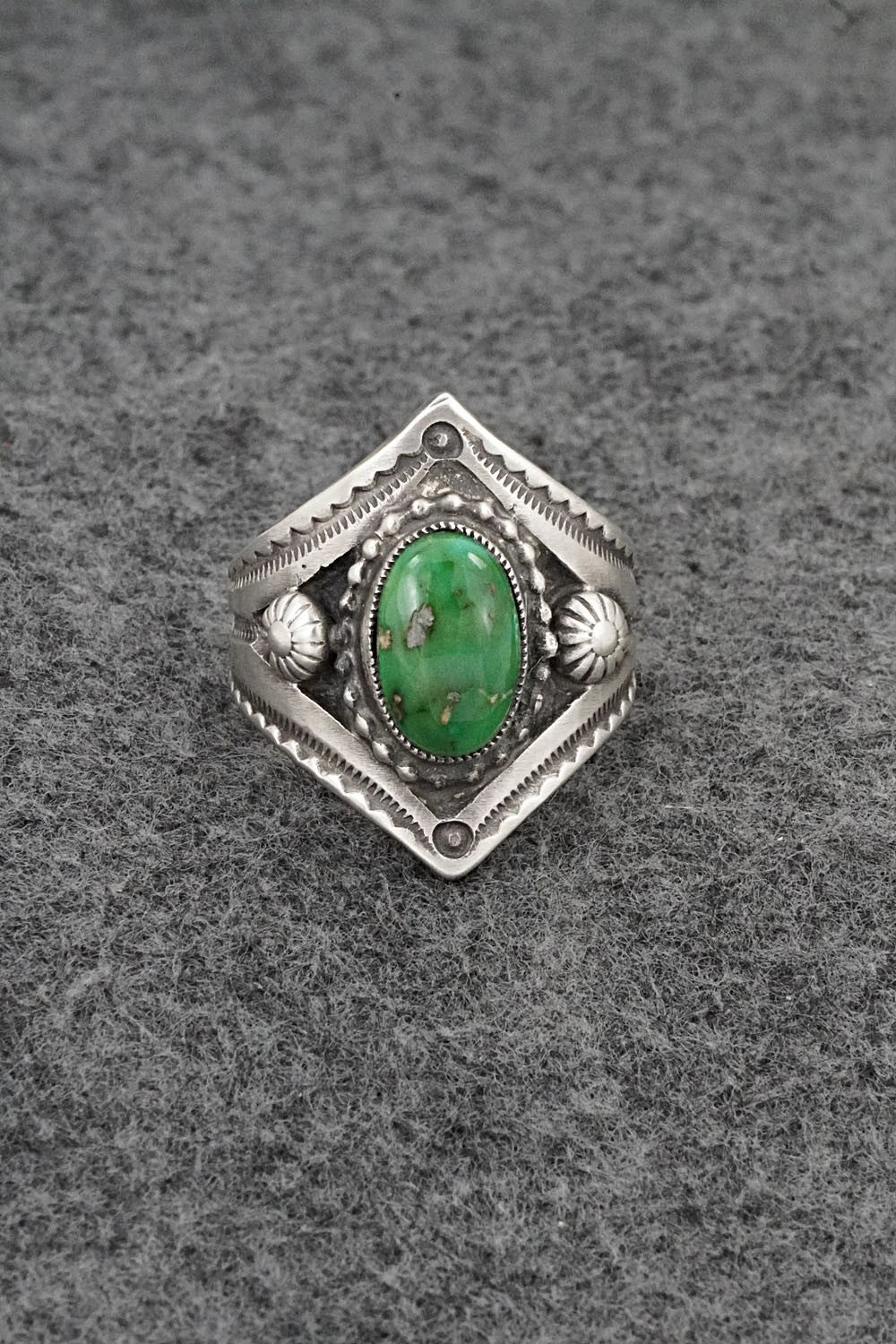 Turquoise & Sterling Silver Ring - Calvin Martinez - Size 8
