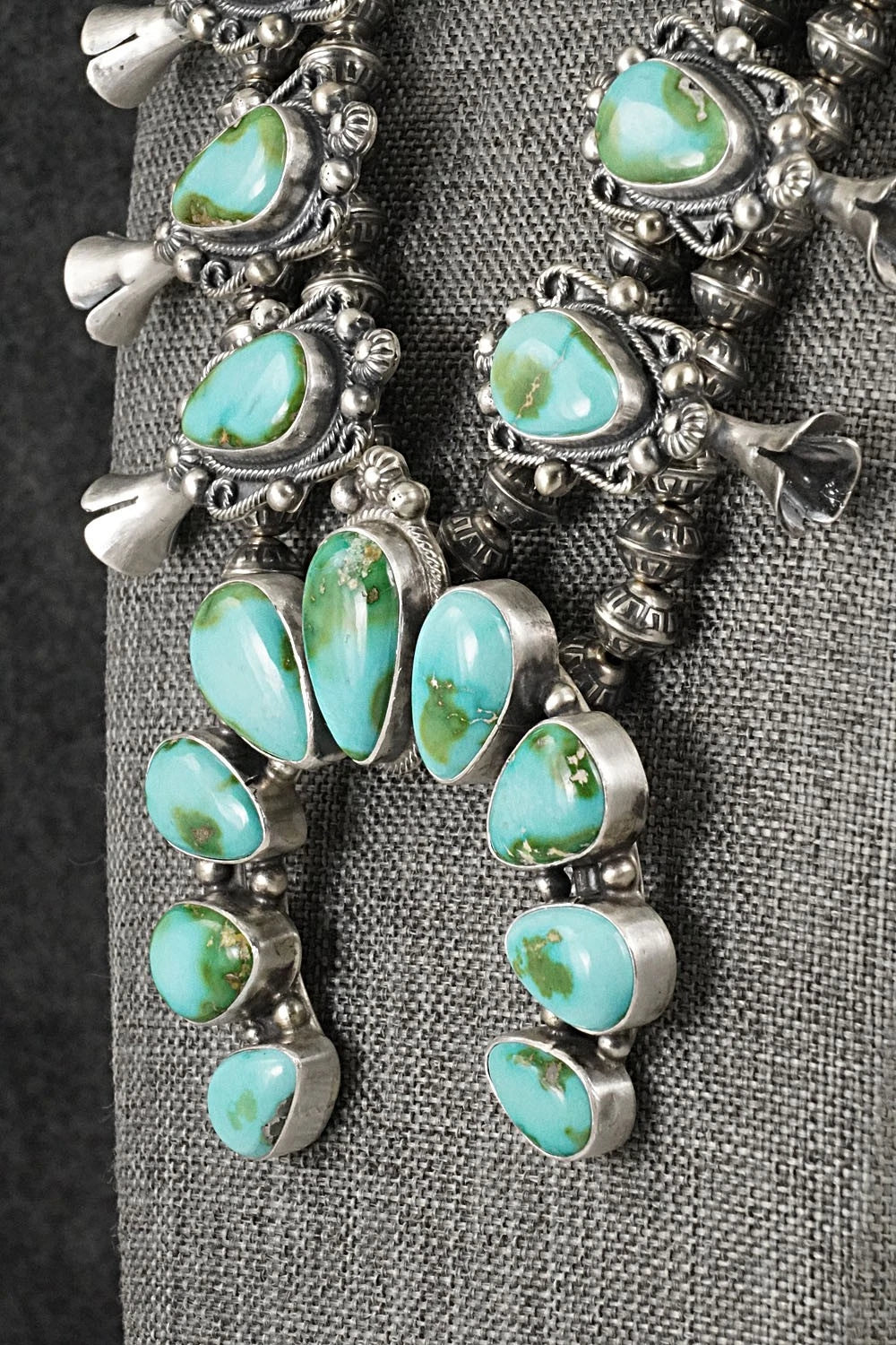 Turquoise & Sterling Silver Squash Blossom Set - Kathleen Livingston